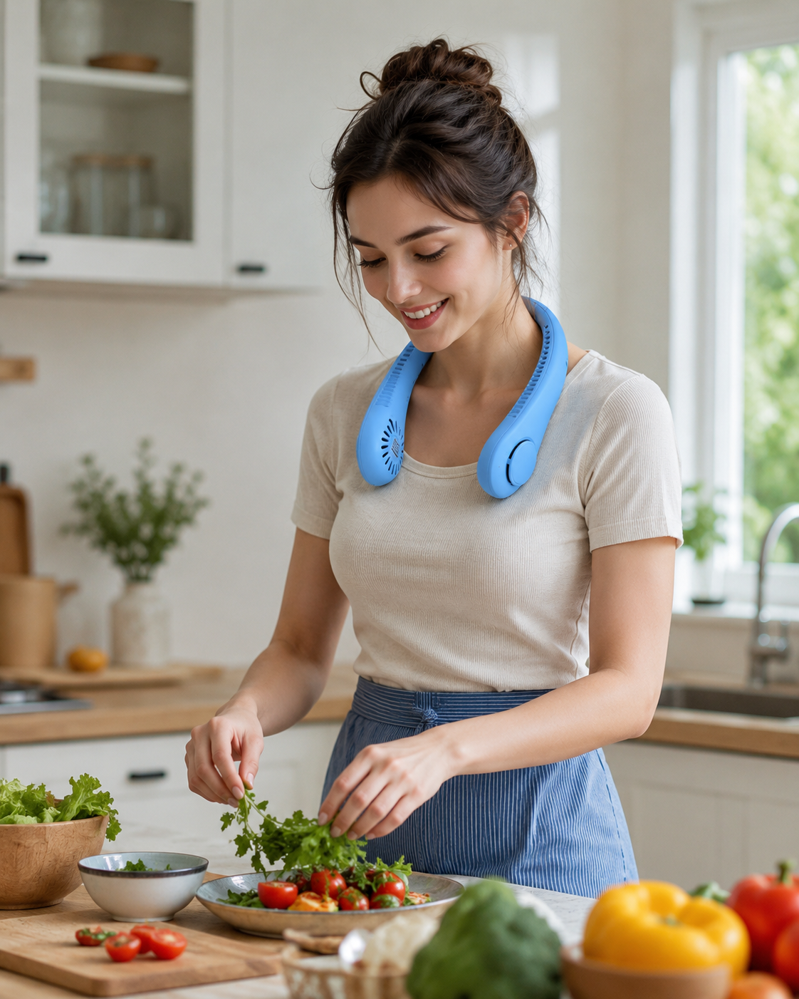 Ventilador de Cuello Portátil Recargable – Sin Aspas y Manos Libres | 3 Velocidades