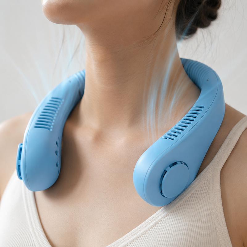 Ventilador de Cuello Portátil Recargable – Sin Aspas y Manos Libres | 3 Velocidades