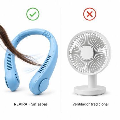 Ventilador de Cuello Portátil Recargable – Sin Aspas y Manos Libres | 3 Velocidades