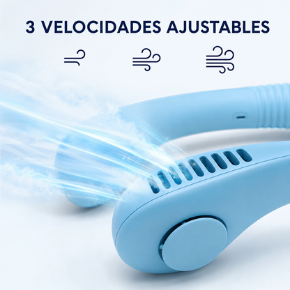 Ventilador de Cuello Portátil Recargable – Sin Aspas y Manos Libres | 3 Velocidades