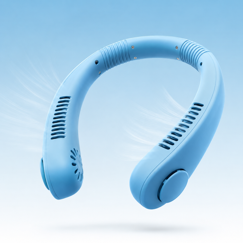 Ventilador de Cuello Portátil Recargable – Sin Aspas y Manos Libres | 3 Velocidades